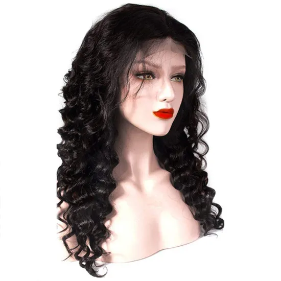 Virgin Hair Wigs 180% Density Wholesale Wigs And Hairpieces Loose Wave Natural Pre Plucked Private Label Indian Natural Hair Wig