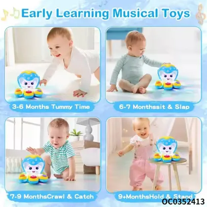 Cartoon Octopus Percussion Toy: Fun Musical Hand Drum for Babies