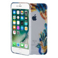 Caja transparente azul del teléfono del fondo azul del pájaro del pavo real para la caja del iPhone 6S del IMD