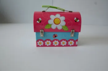 special shaped with handle lunch tin can