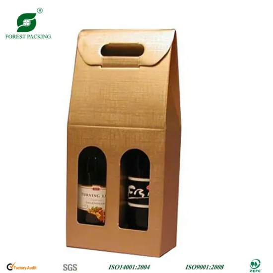 WINE TAKEAWAY PACKAGING BOX WIHT HOLE HANDLE