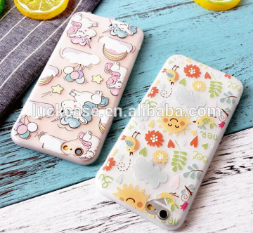Wholesale Relief Love Hole Creative Design Frosted Soft Shell Hanging Rope Unicorn TPU Phone Case Cover For iPhone 5/5s/6s/6plus