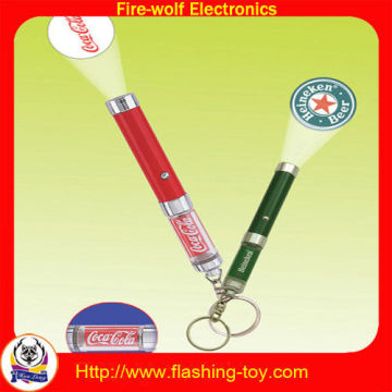1 - 4 Color Led Lighting Shining Logo Projector Keychain With Button Press