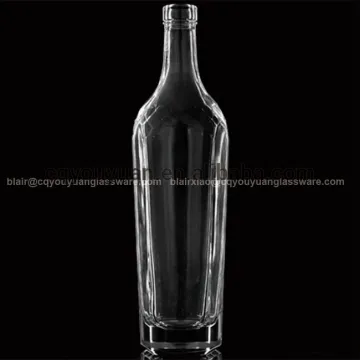 Custom Fancy 70cl Clear Glass Long Neck Tequila Bottle