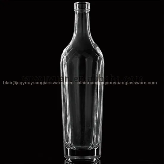 Custom Fancy 70cl Clear Glass Long Neck Tequila Bottle