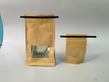 قهوة doypack مع نافذة وربطة عنق القصدير