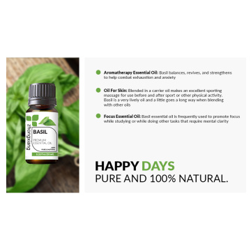 100% Pure natural organic basil essential oil