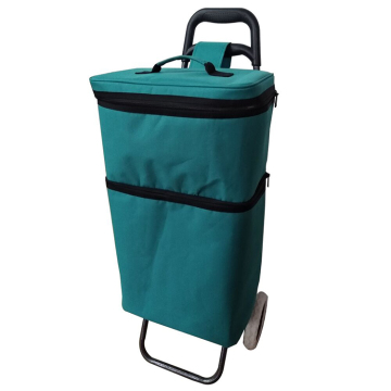 Wholesale Reusable 600D Polyester Insulated Rolling Shopping Trolley Cooler Bag