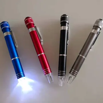 6-in-1 Mini Pocket Pen Screwdriver with LED Light