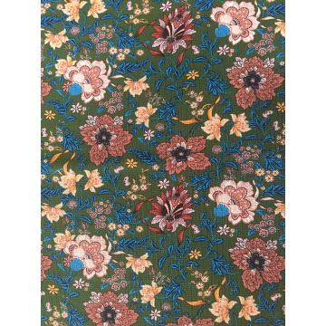 Ethnic Flower Polyester Bubble Chiffon Printing Fabric