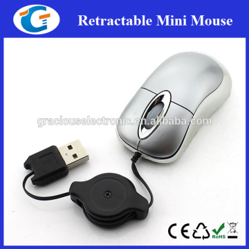 Wired USB optical retractable mouse