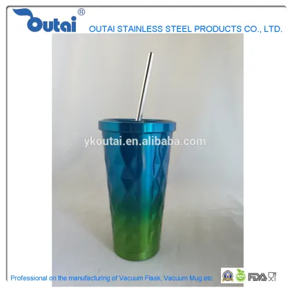 Double Wall Stainless Steel Starbucks Mug With Straw Cola Mug Keep Cold