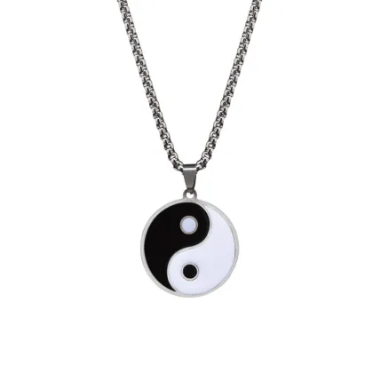 2024 Stylish Stainless Steel Men's Tai Chi Pendant Necklace: Retro & Ethnic Wholesale Collection