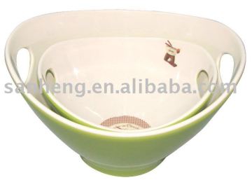 7"/9" melamine fruit bowl set