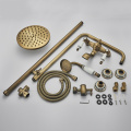 Classic Antique Brass Bathroom Shower Faucet Set Bathtub Shower Faucet Bath Shower Tap Rainfall Shower Head Swivel Watering