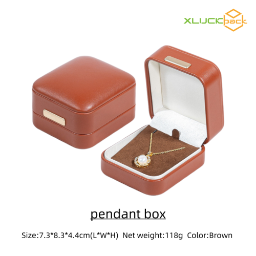 PU Leather Brown high quality customized jewelry box