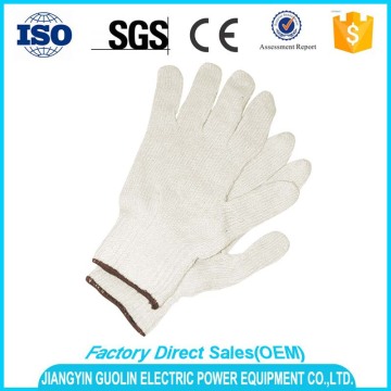 hot sale 100% natural white polycotton gloves with factory price