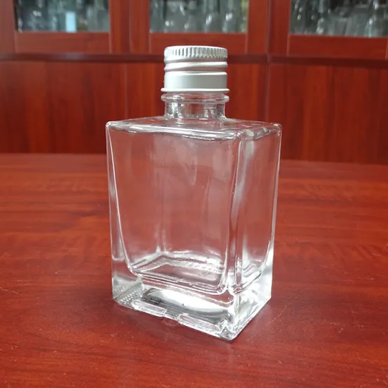 square vodka gin plain clear glass small bottles 125ml with cap