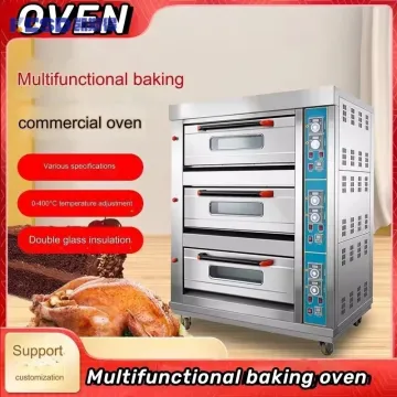 Bakery Equipment Commercial Bread Baking Oven Triple Deck Gas Pizza Oven