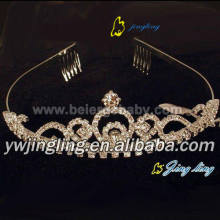 Gold rhinestone tiara pageant crowns CR-677