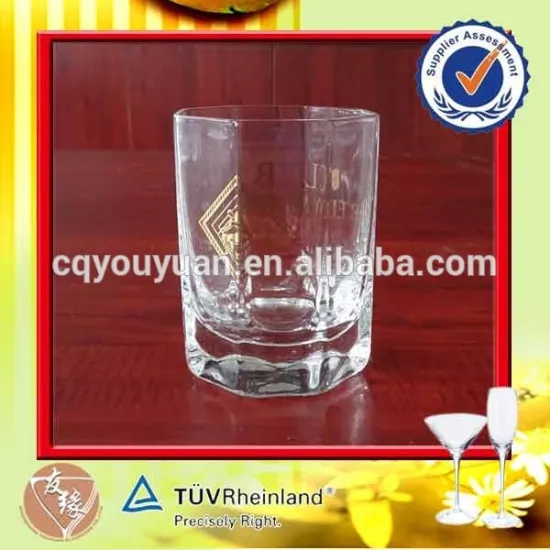 Brand label handblown 10 oz gold decal whisky cognac gin alcohol glasses