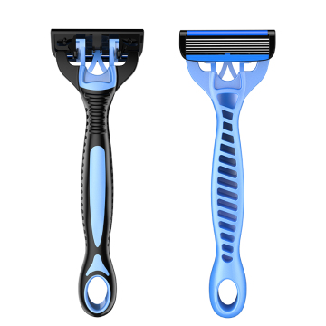 6-Blade Disposable Shaver with Ergonomic Handle: Men's Shaving Razor