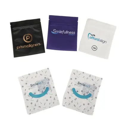 Clear Zip Lock Smile Invisible Aligners Reusable Sachet Bags