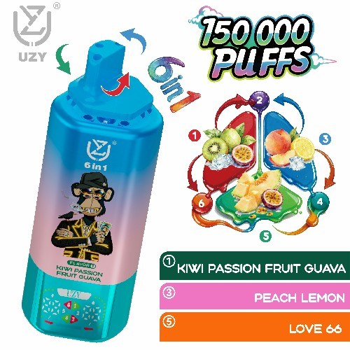 UZY 150K puff 6in1 Vape asli