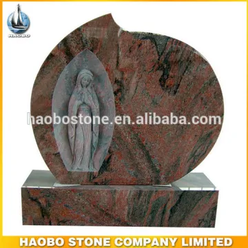 Multicolor Red Pink Granite Monuments With Angel Statue