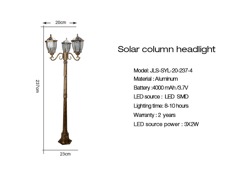 Solar Led Garden Street Post Lighting