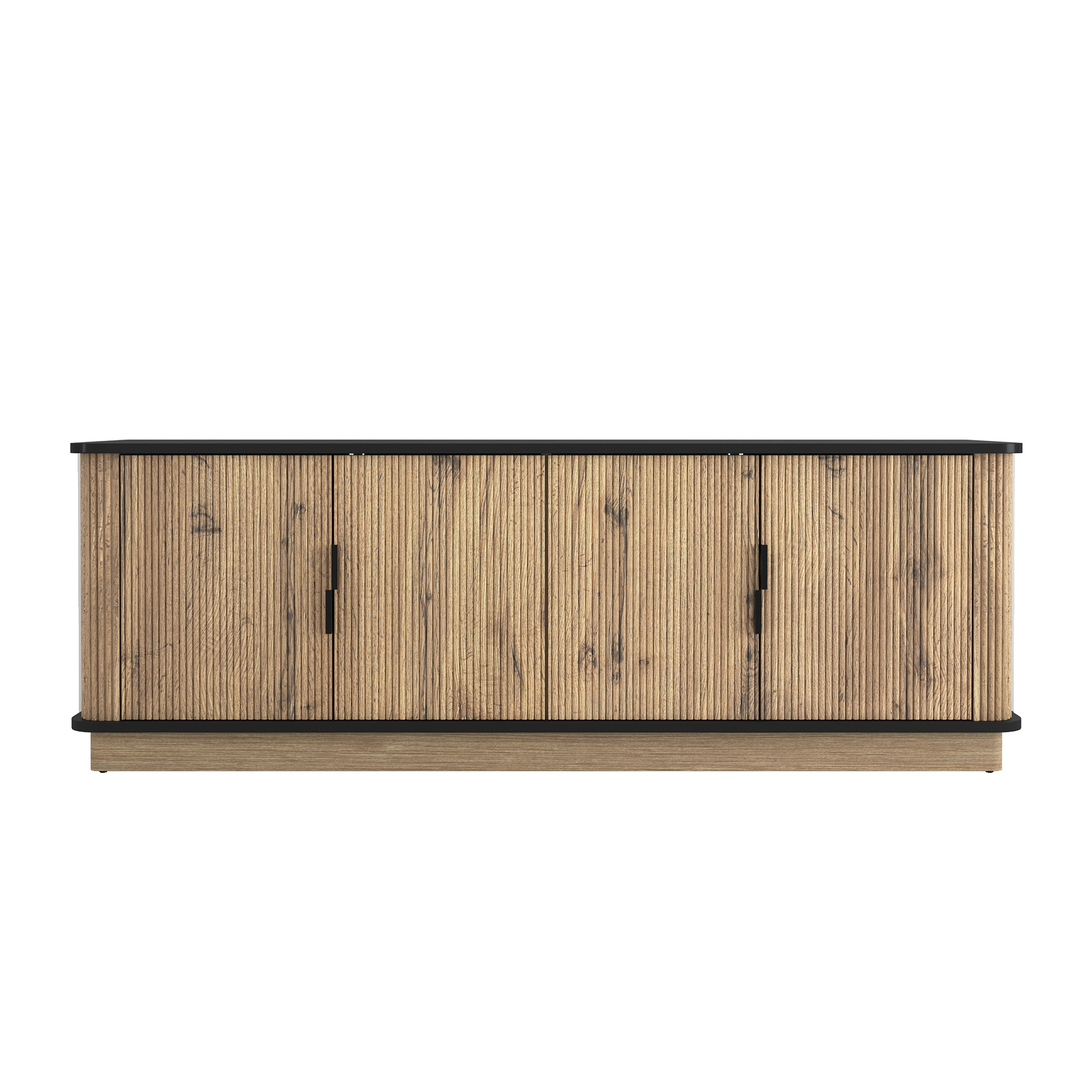 Minimalist wood grain TV cabinet