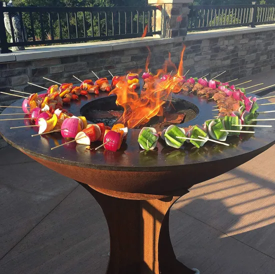 Modern Outdoor Cooking Solutions: Corten Steel Fire Tables, Wood-Burning Feuerschale, BBQ Grills & Charcoal Barbeques