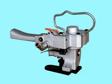 Air-driven fixer of plastic-steel belts