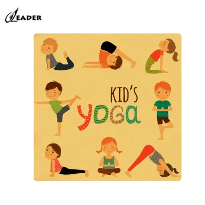 Children Cork Yoga Mat with 24 Illustrated Poses