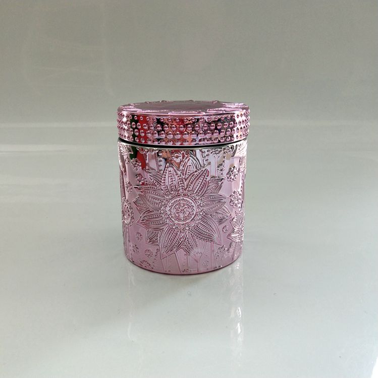 Br 1712 Beautiful Jar Hand Pressed Crystal Glass Container