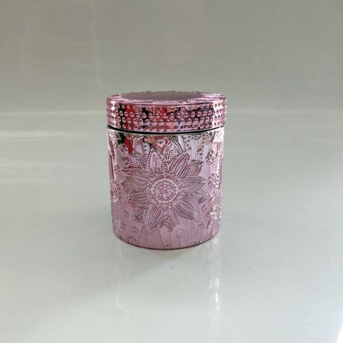 Jarra de cristal colorido com padrão de lótus para doces / velas