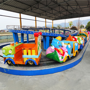 Electric Convoy Car Track Train Rides for Amusement Parks - Mini Shuttle For Sale