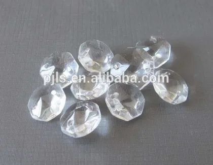 crystal octagonal beads, clear glass octagonal beads