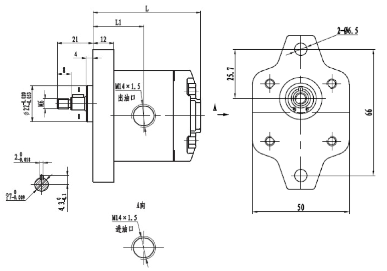 Shaft and flange B01-1