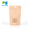 Sac d&#39;emballage de café en papier d&#39;artisanat brun biodégradable