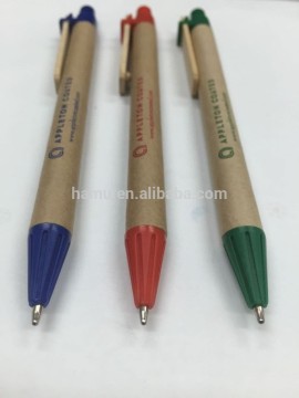Promotional recycled paper retractable pen, ball pen with logo