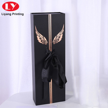 wholesale rose flower gift box black ribbon