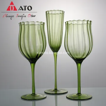 ATO Goblets Green Wavy European Style Vintage Cup
