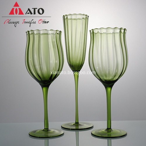 Ato Goblets Green Wavy European Style Vintage Cup