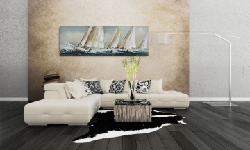 Sail Boats Wall Art Yacht Race Oil Painting