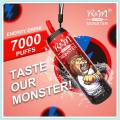 R&amp;M Monster golpeó 7000 bocanadas de vape desechable