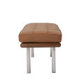 Banc Barcelona classique en cuir marron