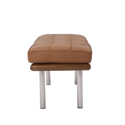 Banc Barcelona classique en cuir marron