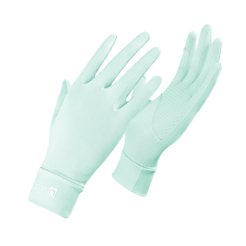 การป้องกันรังสี UV บาง ๆ นิ้วมือเต็มการขับถุงมือดวงอาทิตย์สำหรับผู้หญิงขี่จักรยาน
