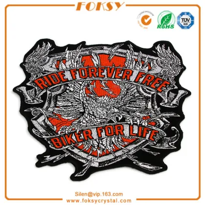 Ride Fast Live Hard Motorcycle Spider Webs Large Back Patch